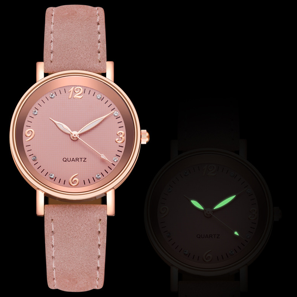 Vintage Watch Crystal - ساعة نسائية بسيطة كلاسيكية كاجوال بسوار