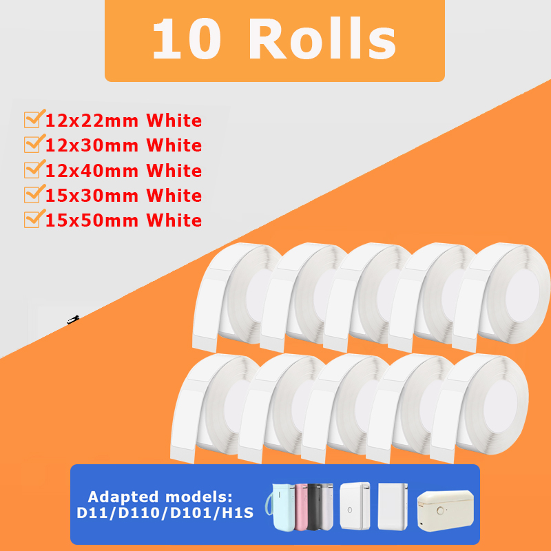 Typewriter Ribbon Roll - 10 لفات من ورق الملصقات الرسمي
